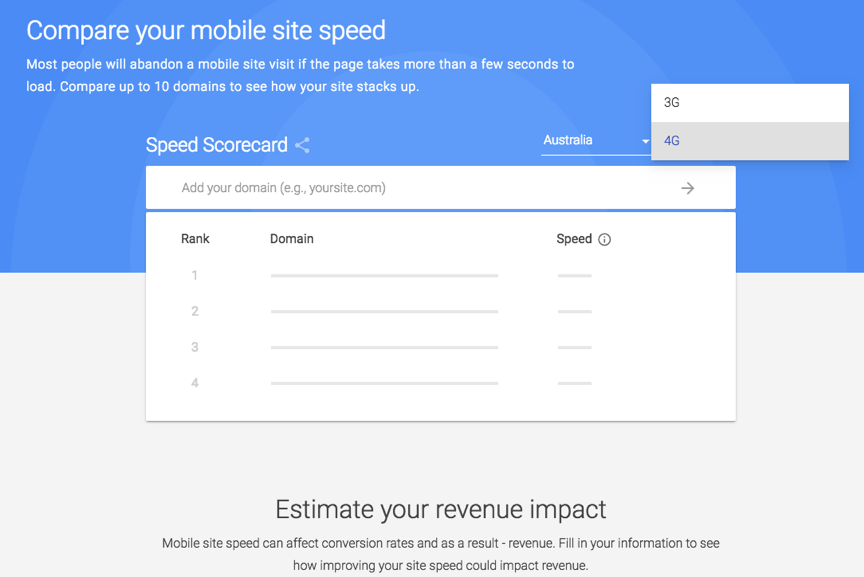 google speed scorecard